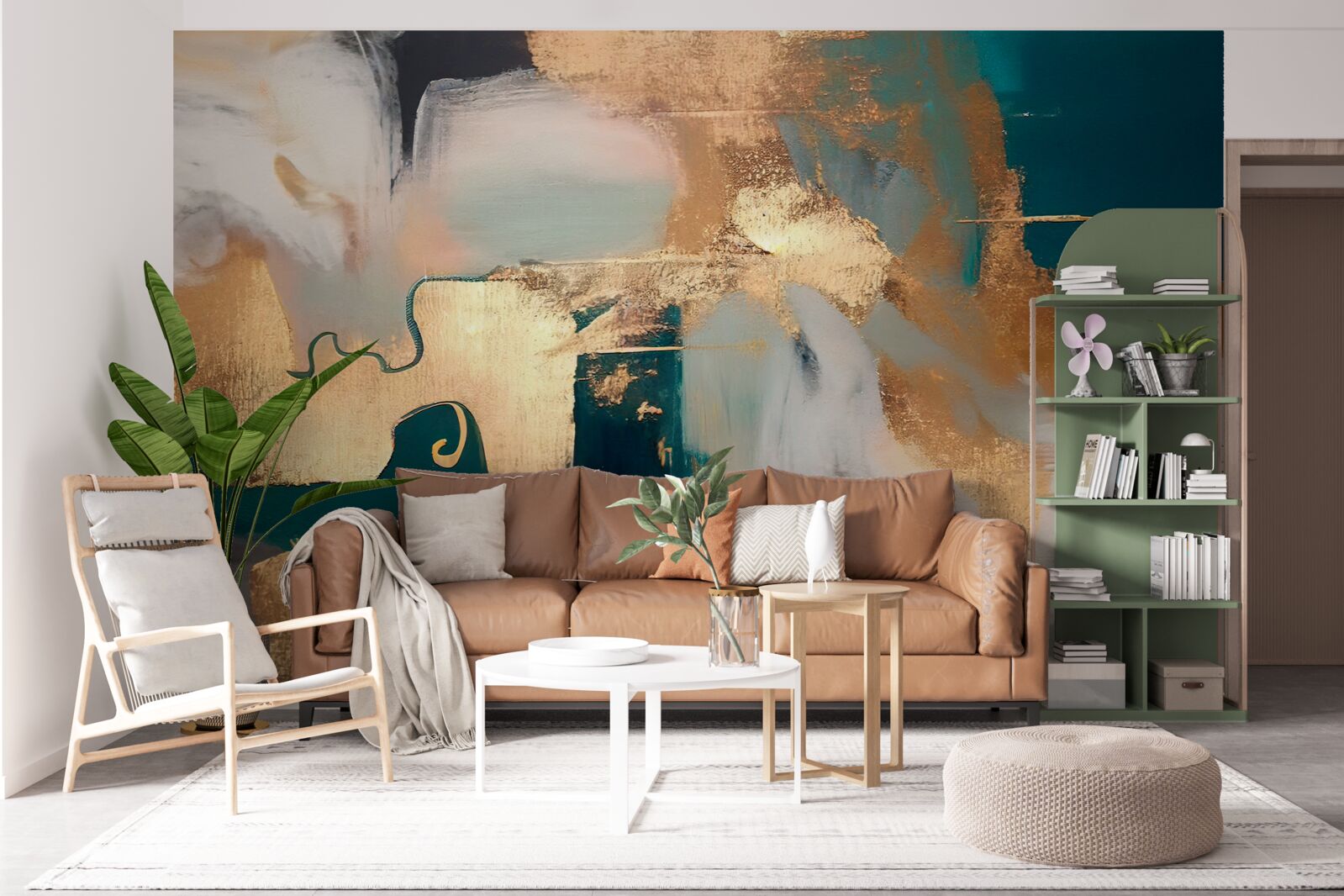 Fotobehang vlekkerig goud op grijs marmer