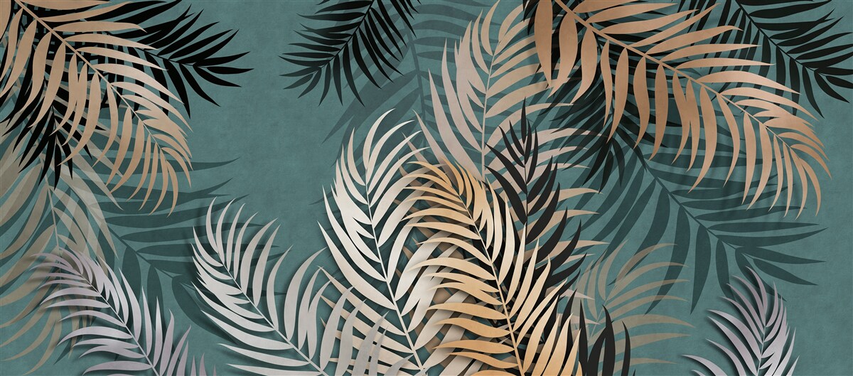 Fotobehang gouden varen bij nacht