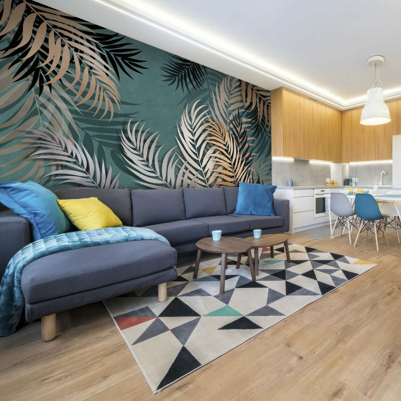 Fotobehang gouden varen bij nacht