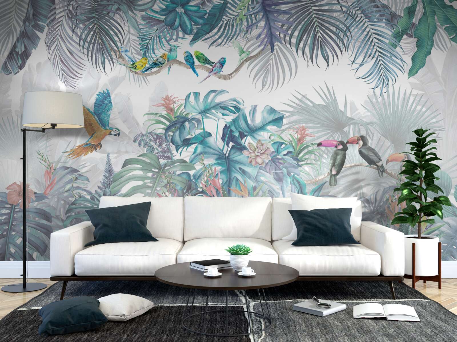 Fotobehang bos tijdens een regenbui