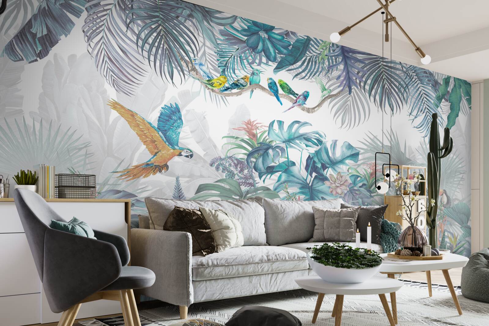 Fotobehang bos tijdens een regenbui