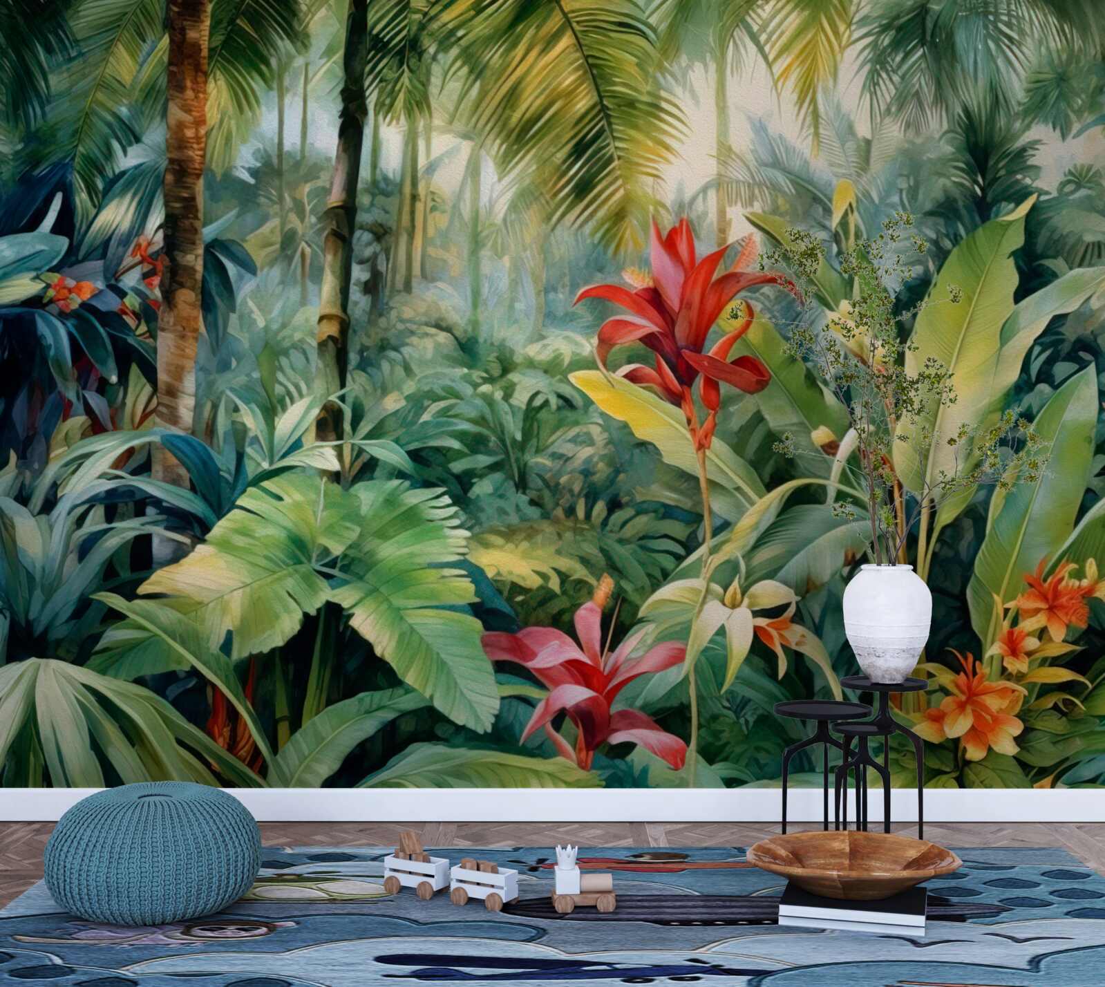 Fotobehang ongelooflijke verscheidenheid aan tropische flora