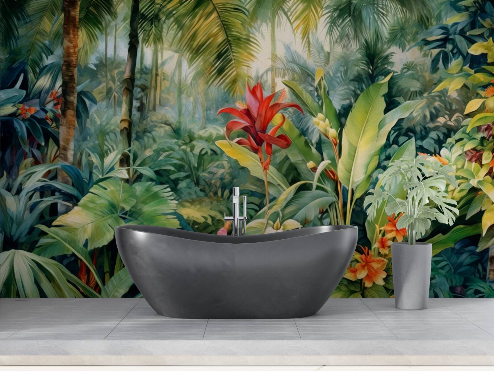 Fotobehang ongelooflijke verscheidenheid aan tropische flora