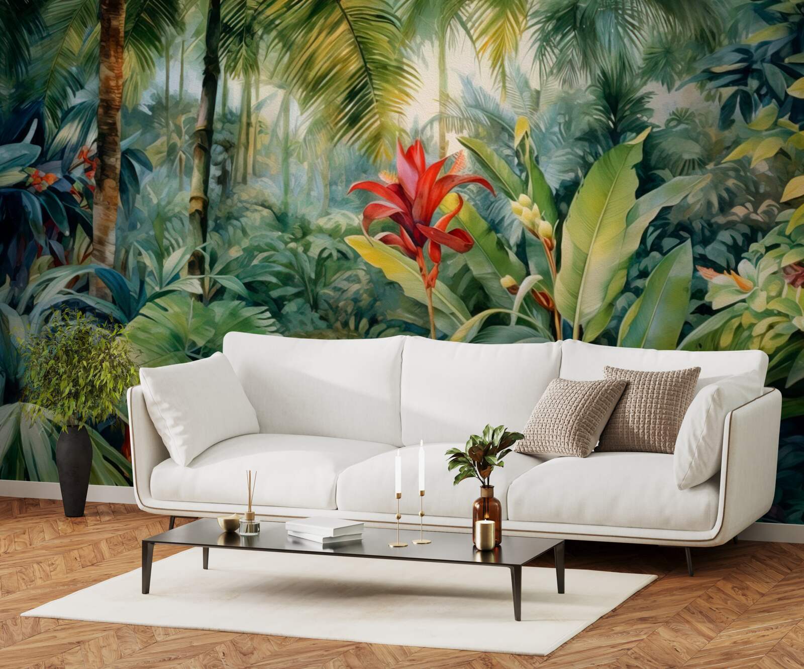 Fotobehang ongelooflijke verscheidenheid aan tropische flora