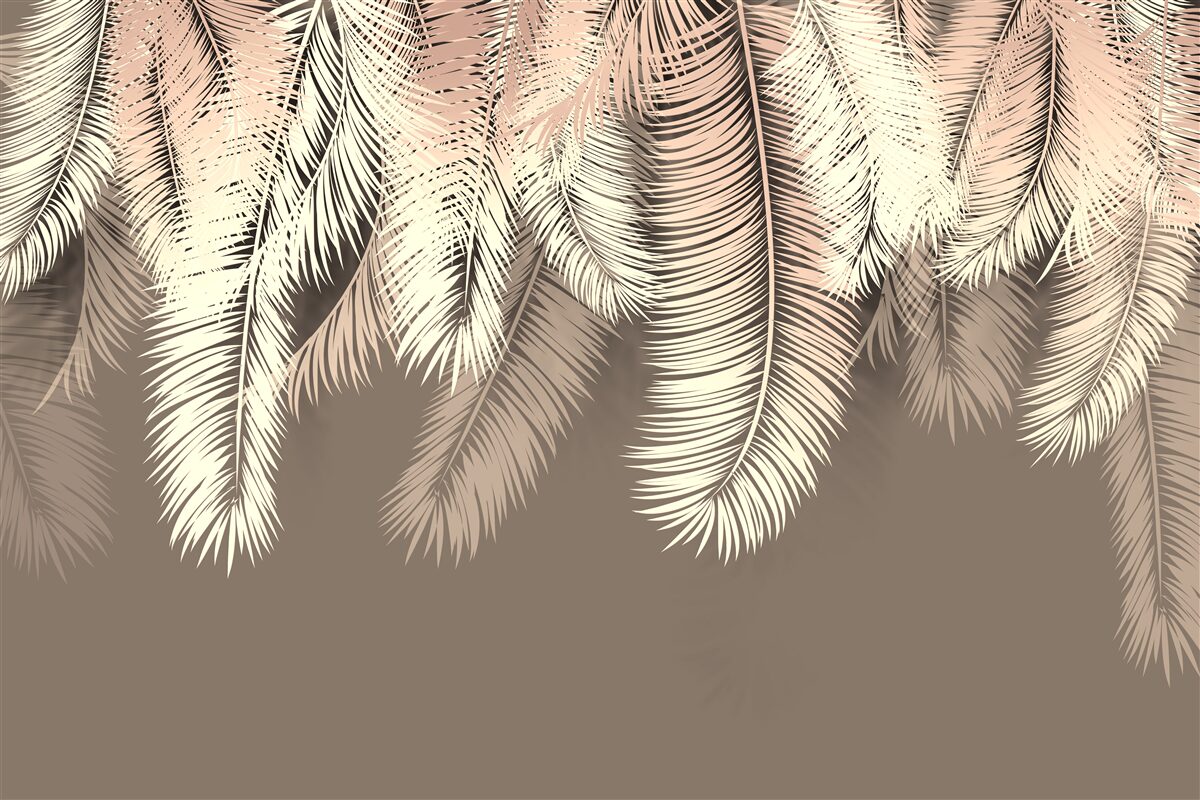 Fotobehang pluizige bladeren hangen naar beneden