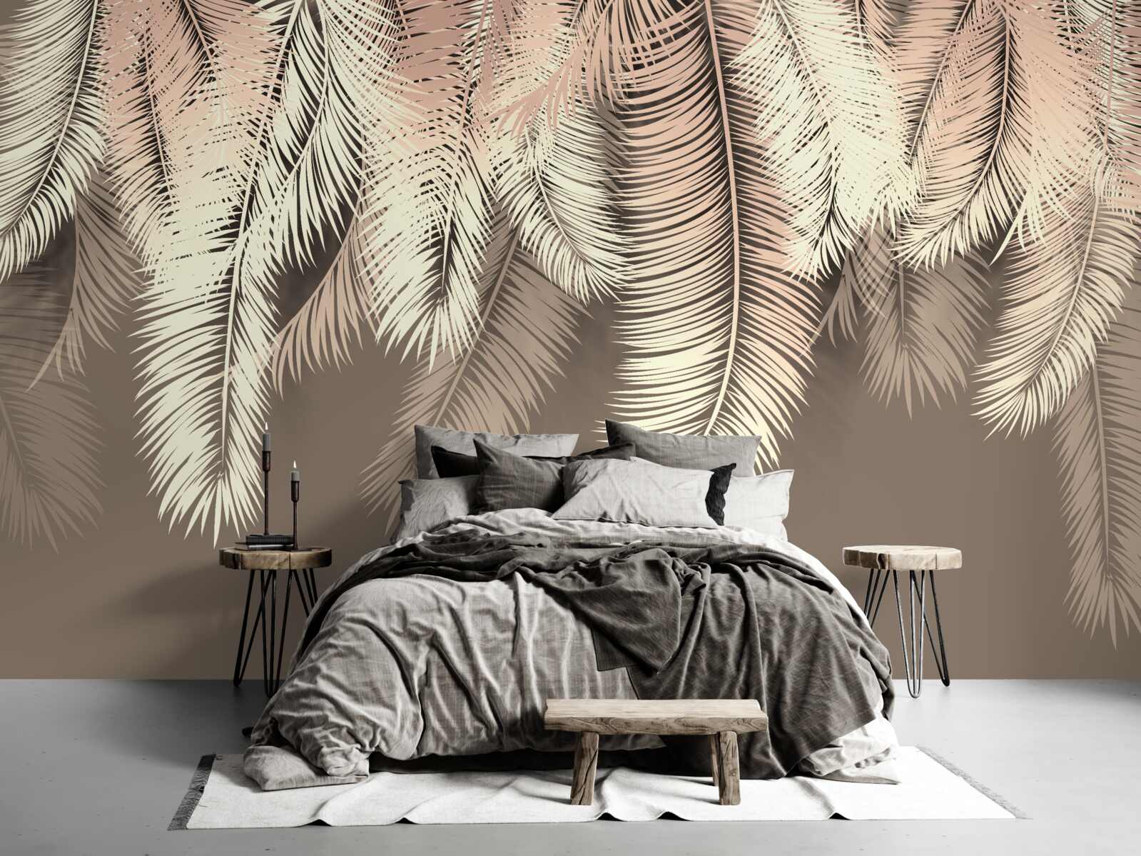 Fotobehang pluizige bladeren hangen naar beneden