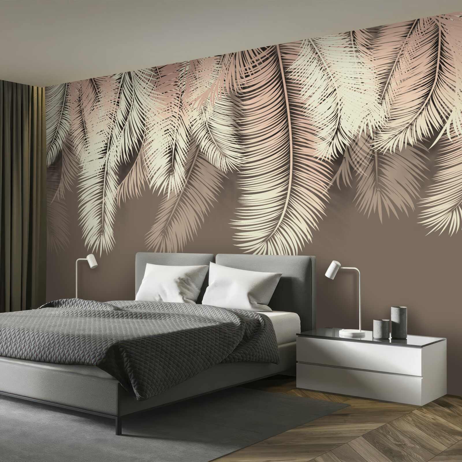 Fotobehang pluizige bladeren hangen naar beneden