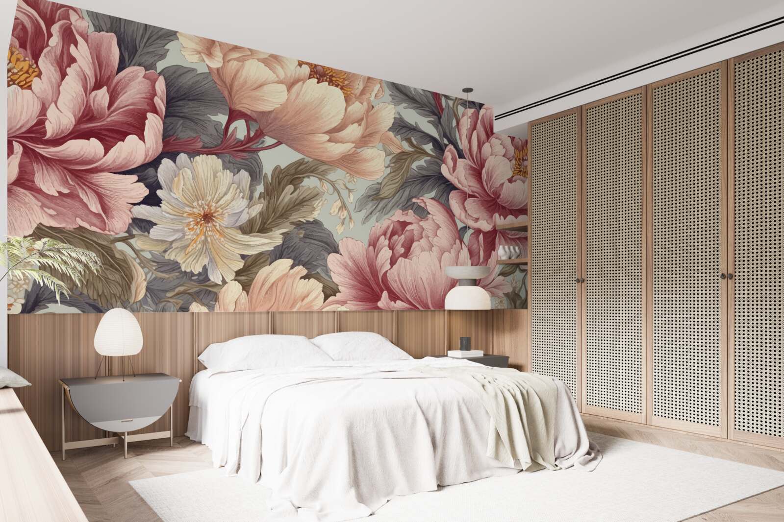 Fotobehang grote bloemen in knopstadium