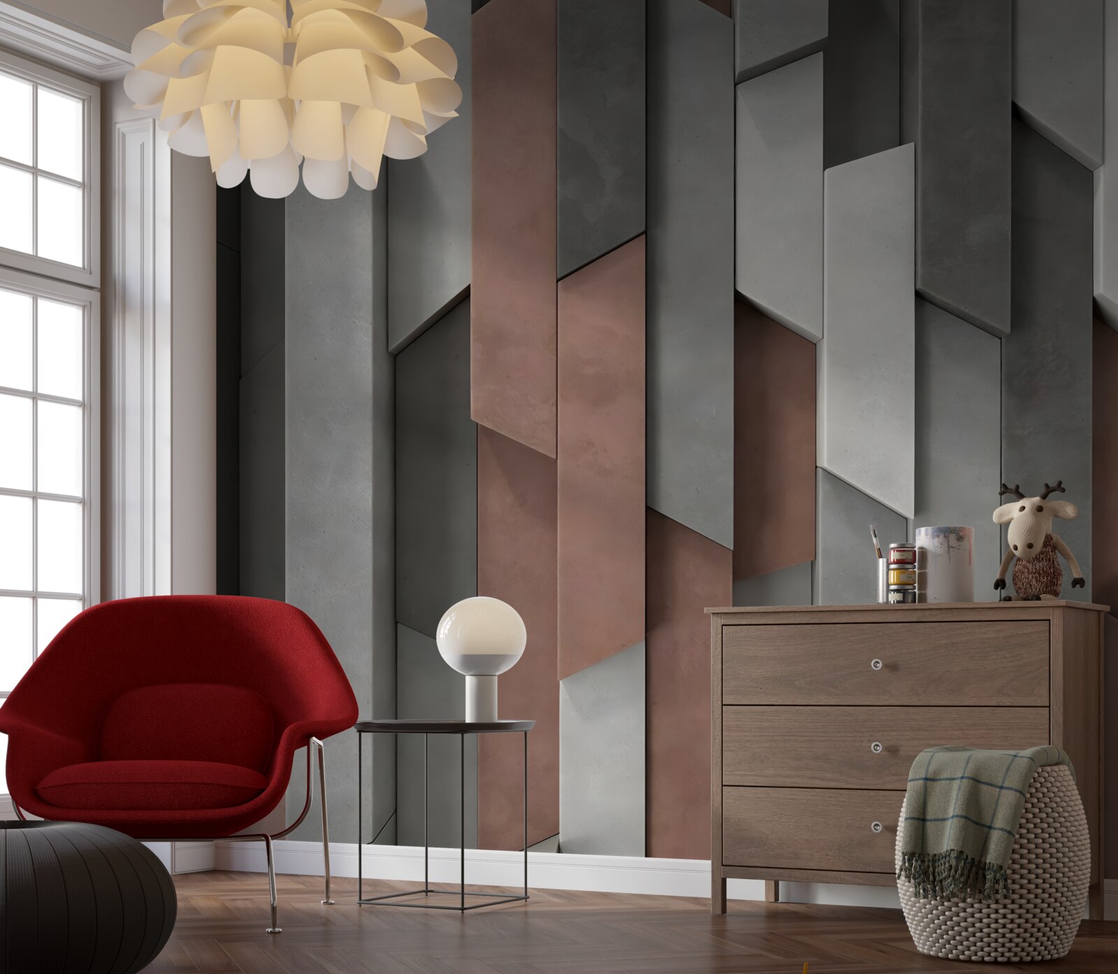 Fotobehang verticale vormen met volume