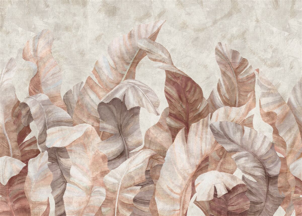 Fotobehang grote bladeren van tropische planten