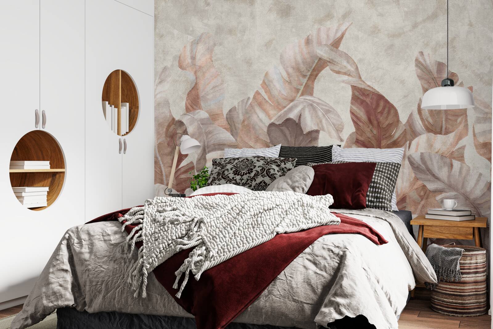 Fotobehang grote bladeren van tropische planten