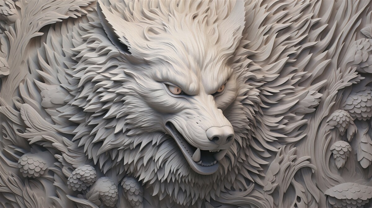 Fotobehang het krachtige gebrul van de wolf creëert een veelzijdig beeld