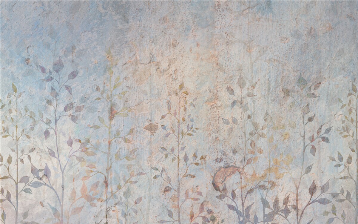 Fotobehang slanke takken als een aquarel