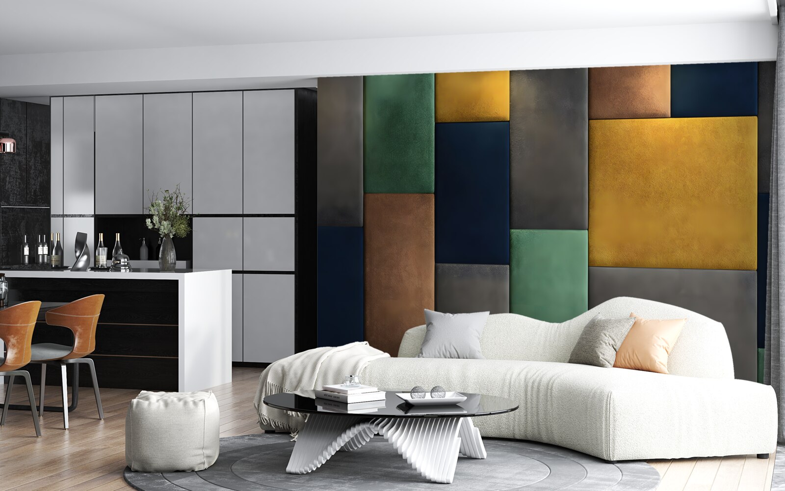 Fotobehang veelkleurige driehoeken verticaal gerangschikt