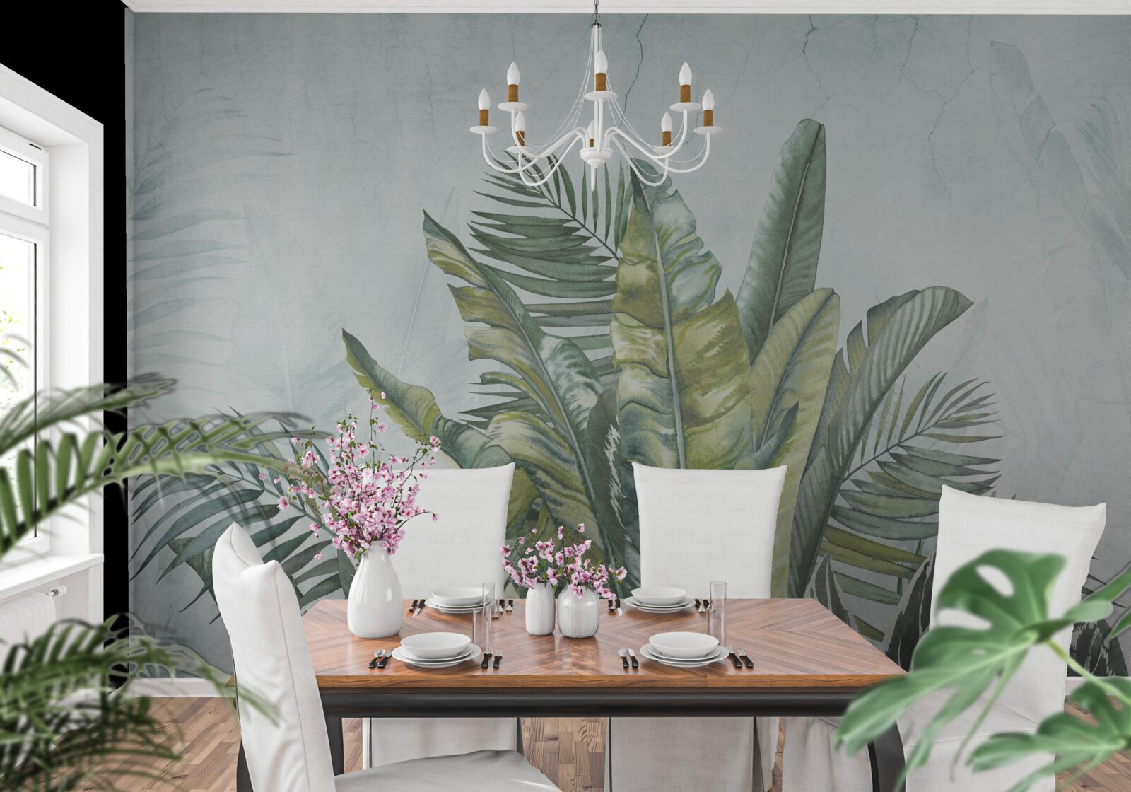 Fotobehang groen struikgewas van tropische vegetatie