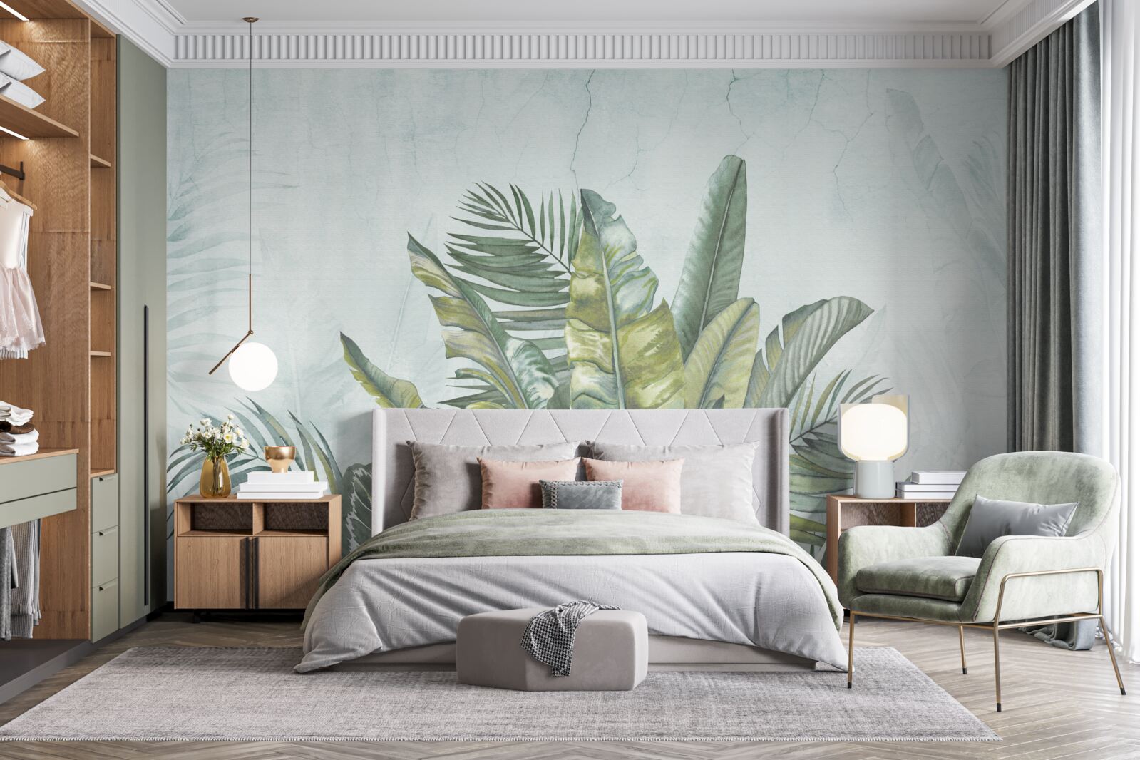 Fotobehang groen struikgewas van tropische vegetatie