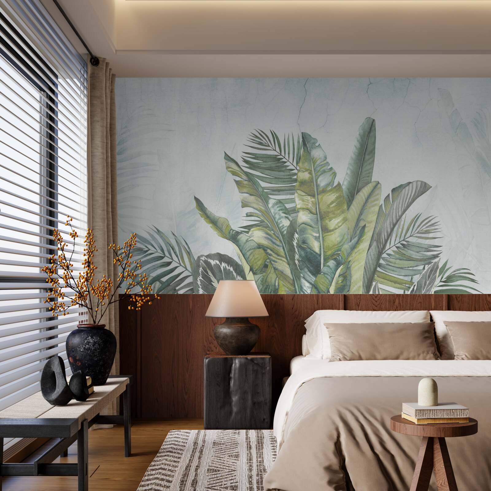 Fotobehang groen struikgewas van tropische vegetatie