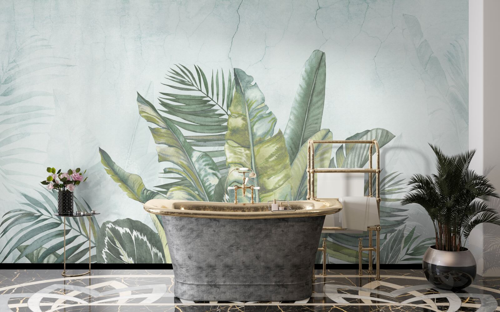 Fotobehang groen struikgewas van tropische vegetatie