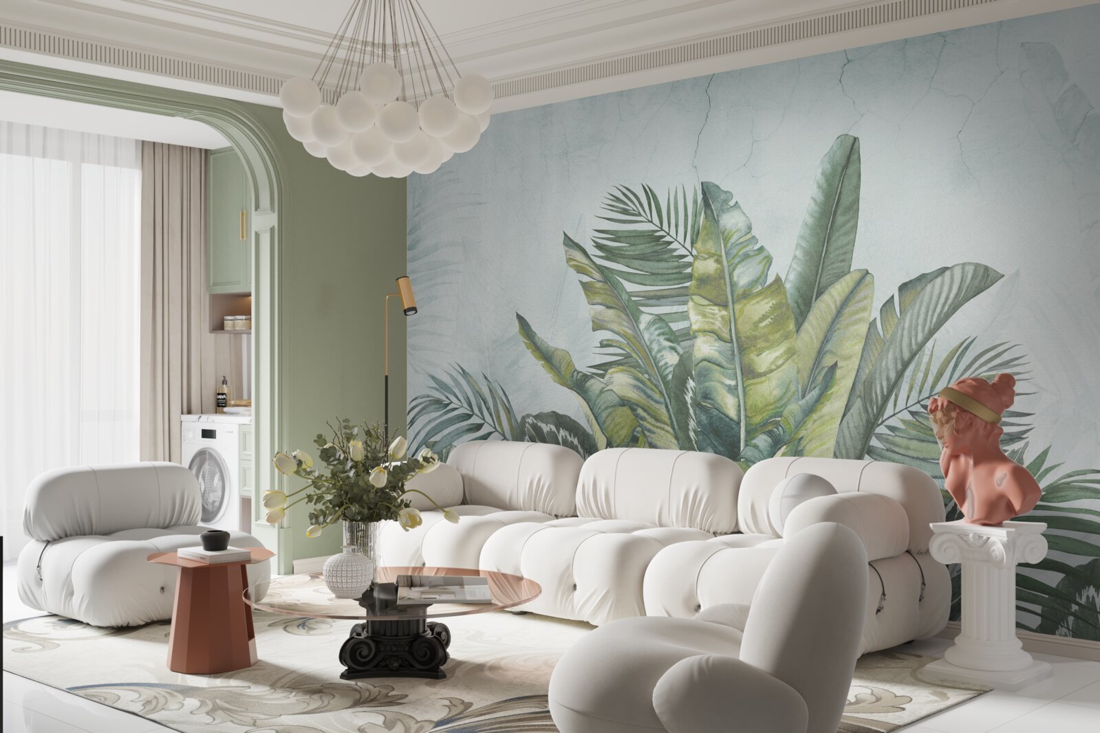 Fotobehang groen struikgewas van tropische vegetatie