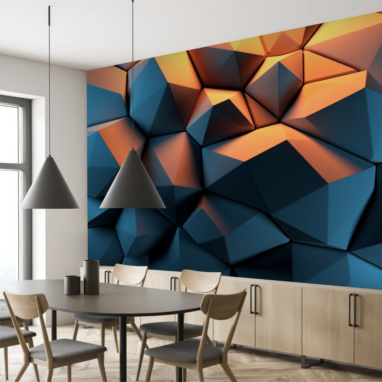 Fotobehang 3d geometrische vormen