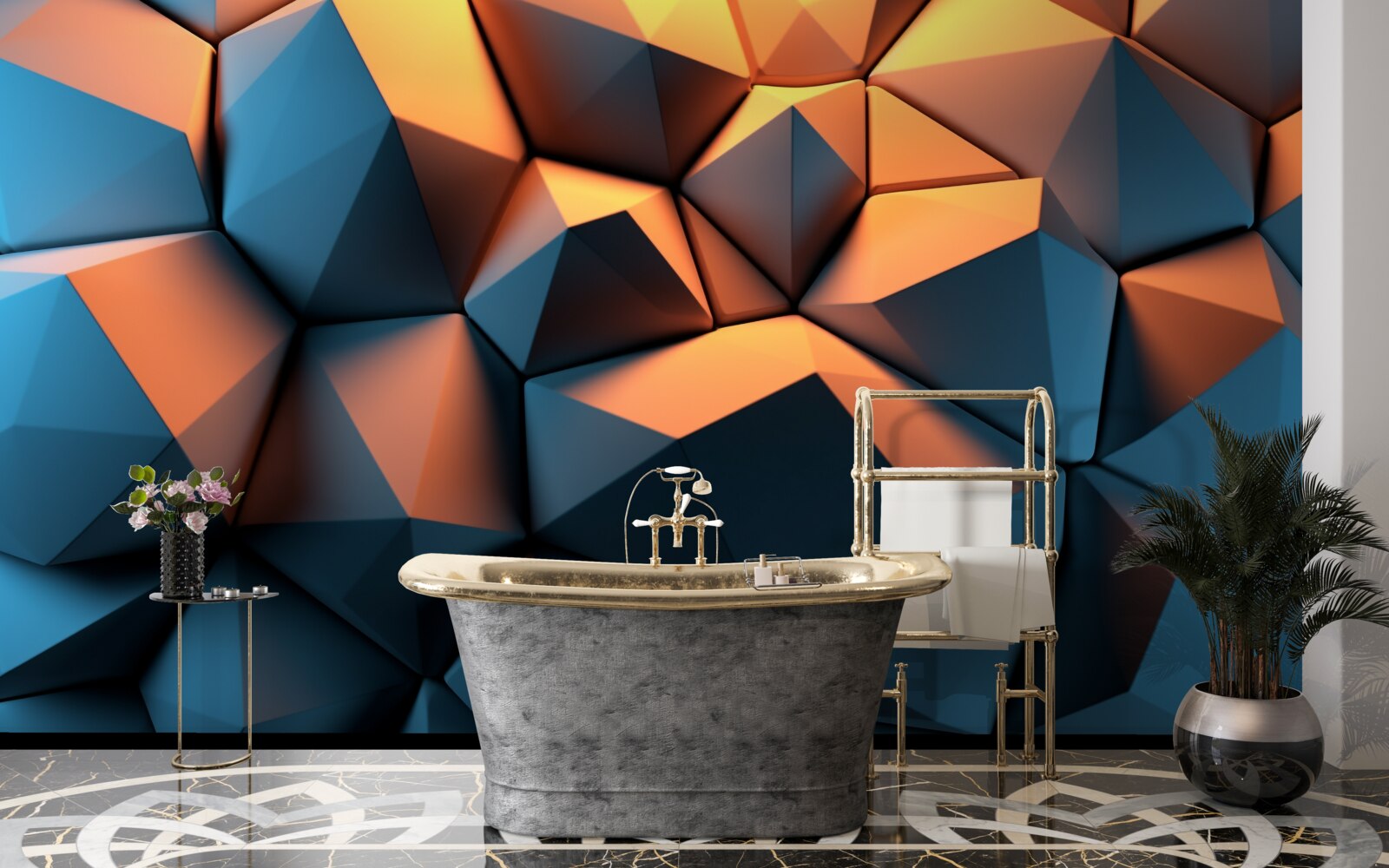 Fotobehang 3d geometrische vormen