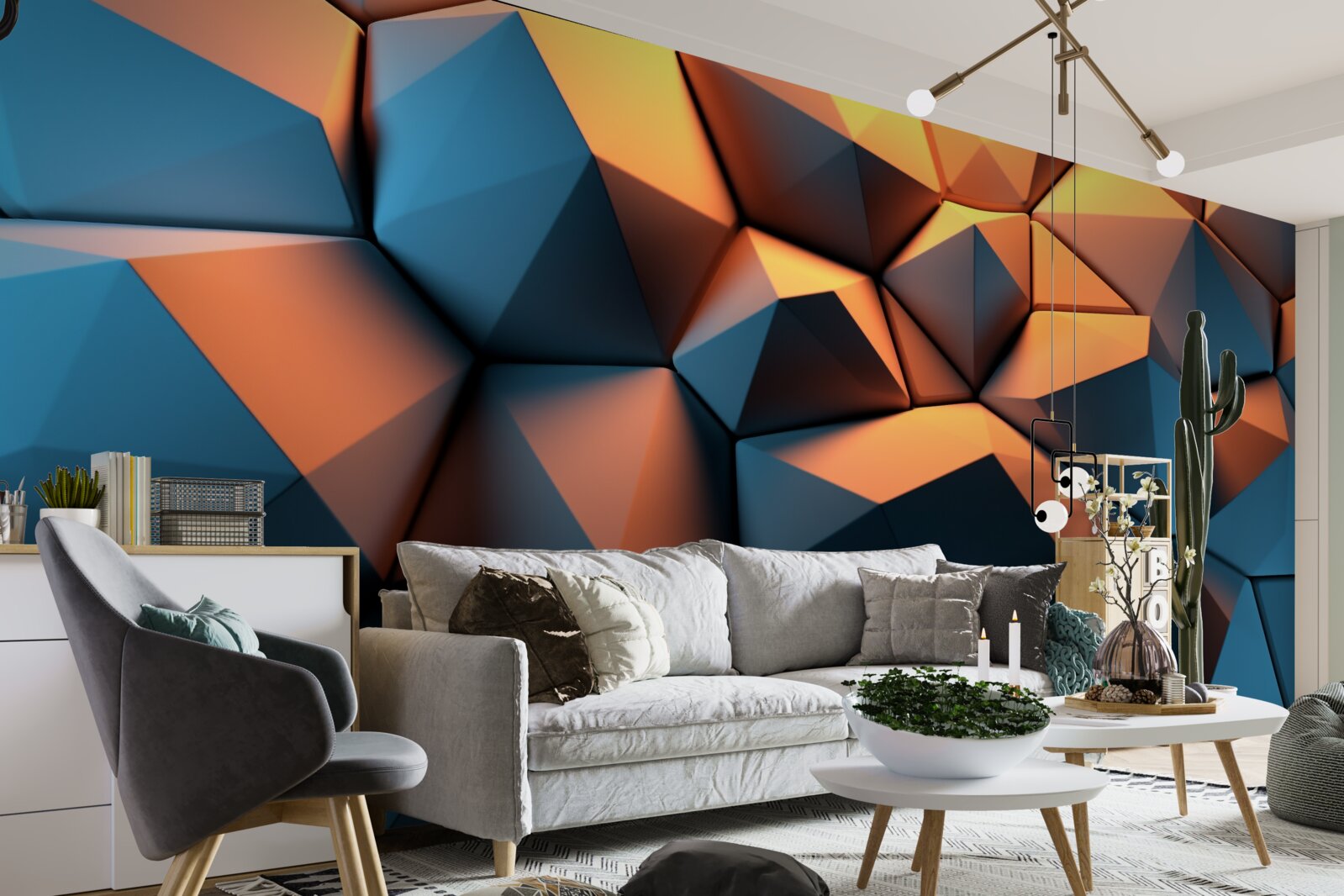 Fotobehang 3d geometrische vormen