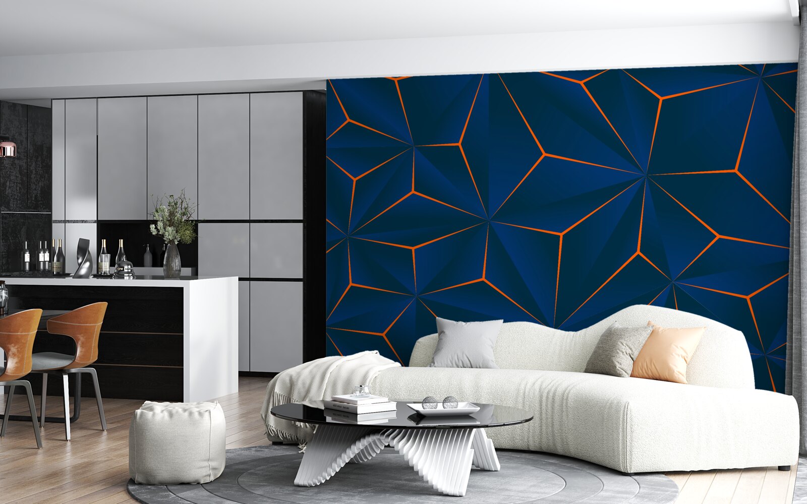 Fotobehang fluwelen driehoeken met royale vormen