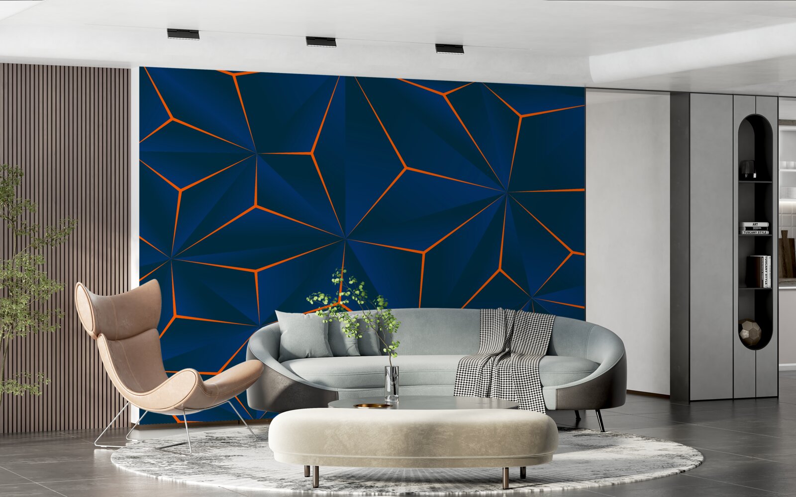 Fotobehang fluwelen driehoeken met royale vormen