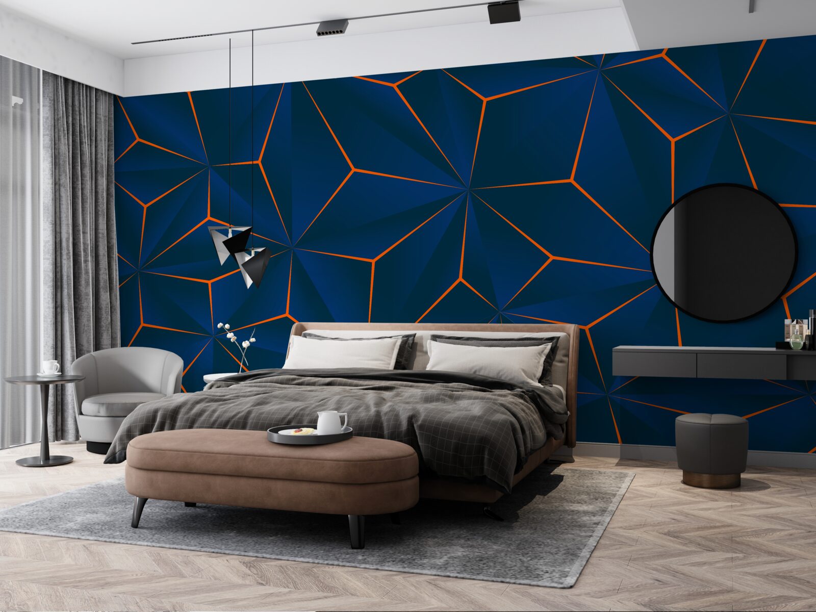 Fotobehang fluwelen driehoeken met royale vormen