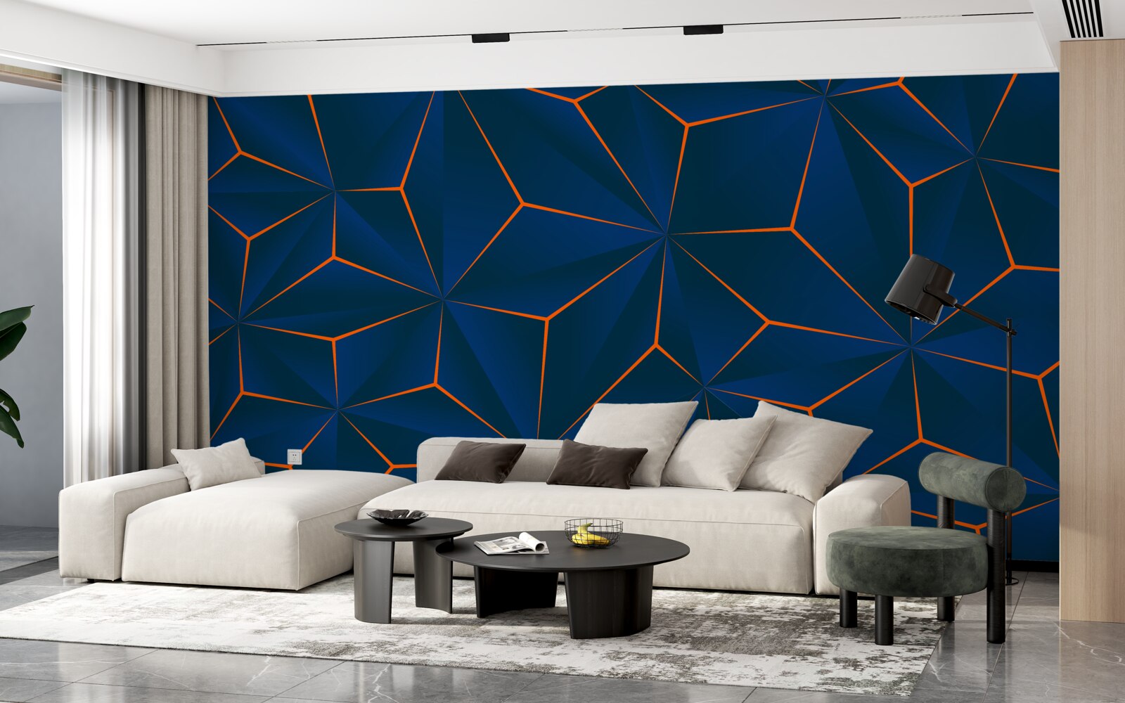 Fotobehang fluwelen driehoeken met royale vormen