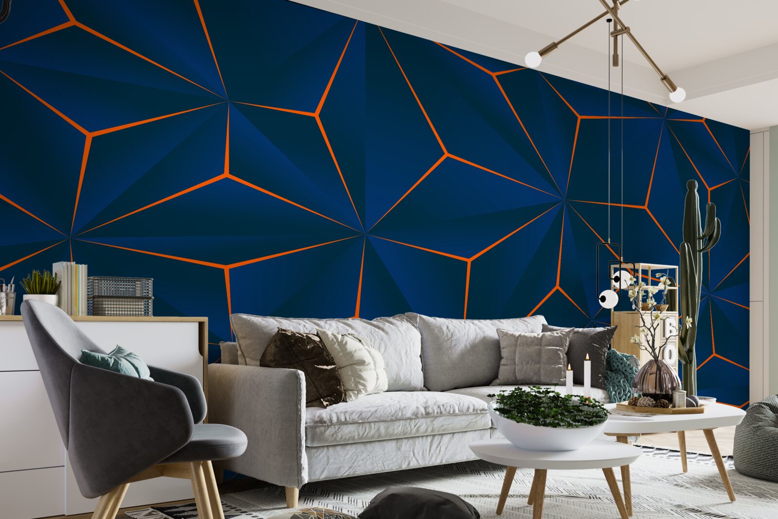 Fotobehang fluwelen driehoeken met royale vormen