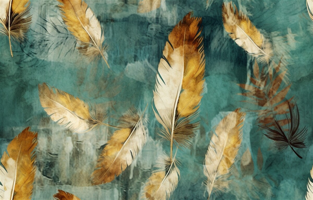 Fotobehang gouden abstracte bladeren