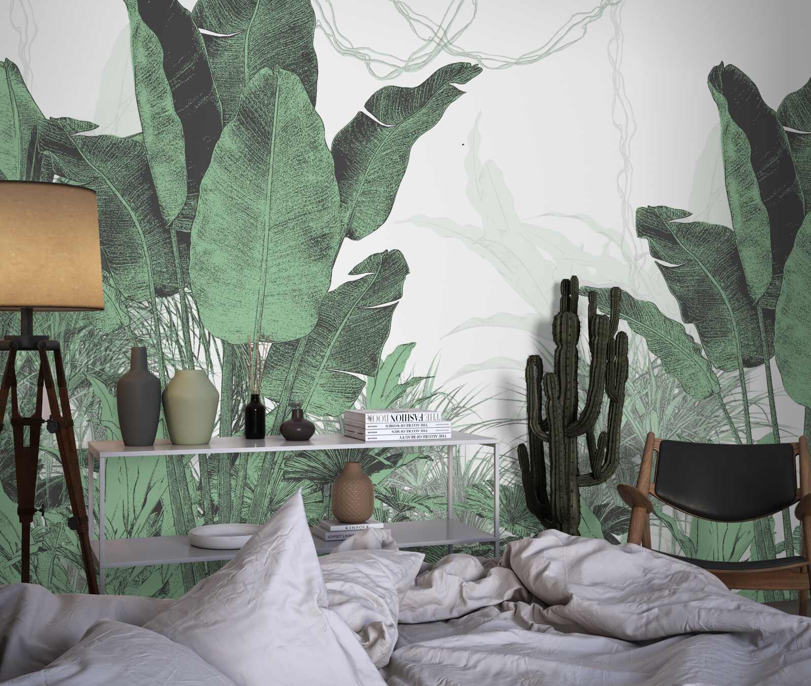 Fotobehang grote tropische bladeren van aanzienlijke grootte