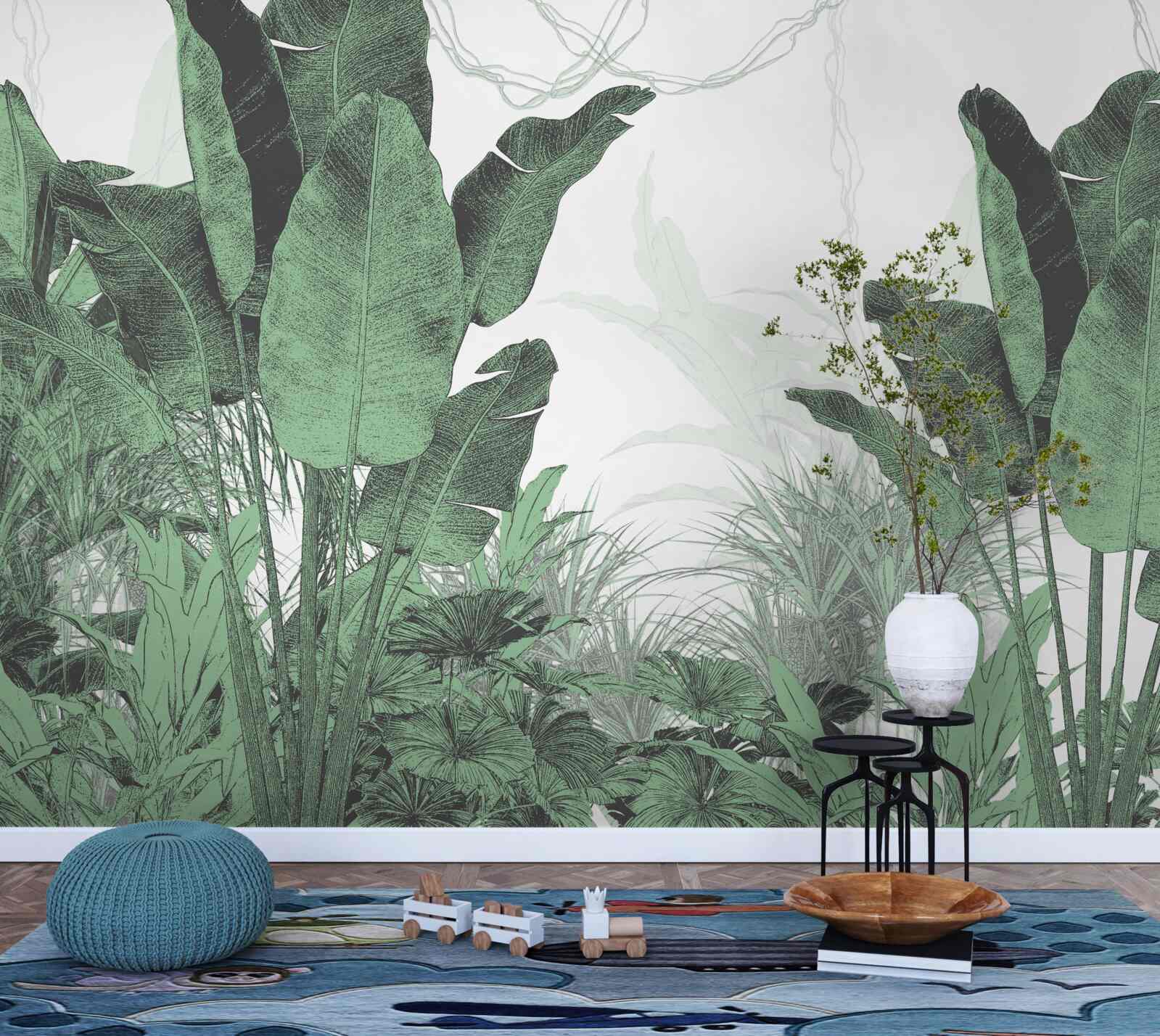 Fotobehang grote tropische bladeren van aanzienlijke grootte