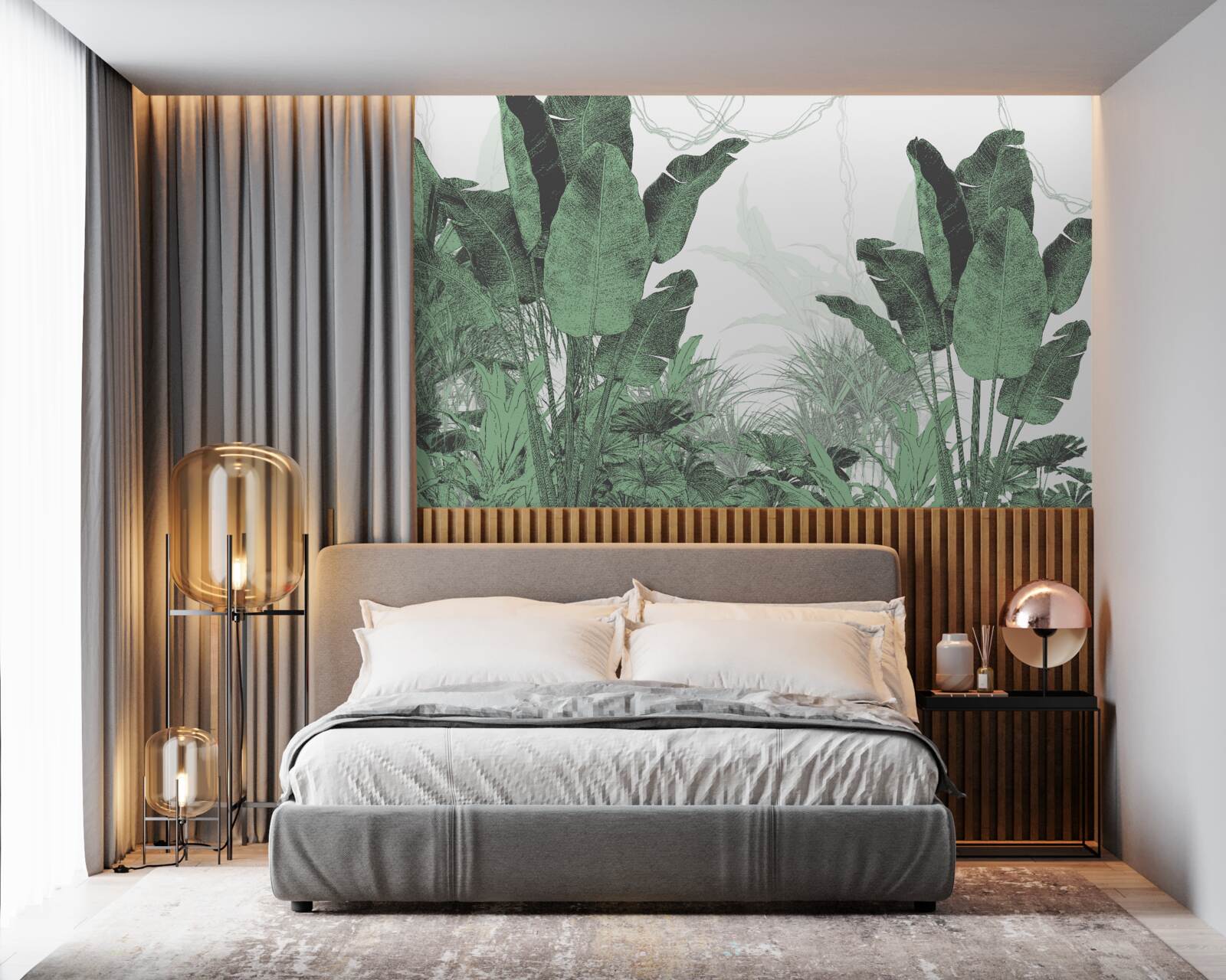 Fotobehang grote tropische bladeren van aanzienlijke grootte