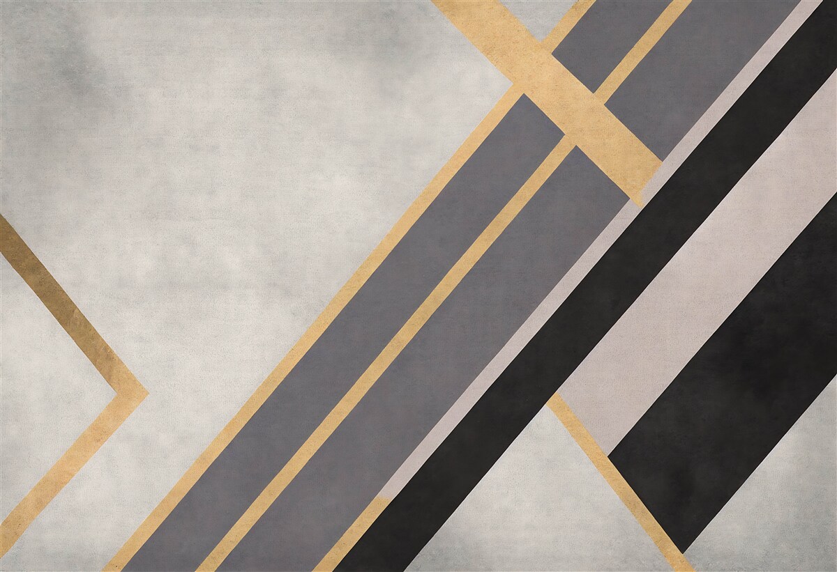 Fotobehang de gekleurde lijnen op de tegels zijn gelijkmatig verdeeld