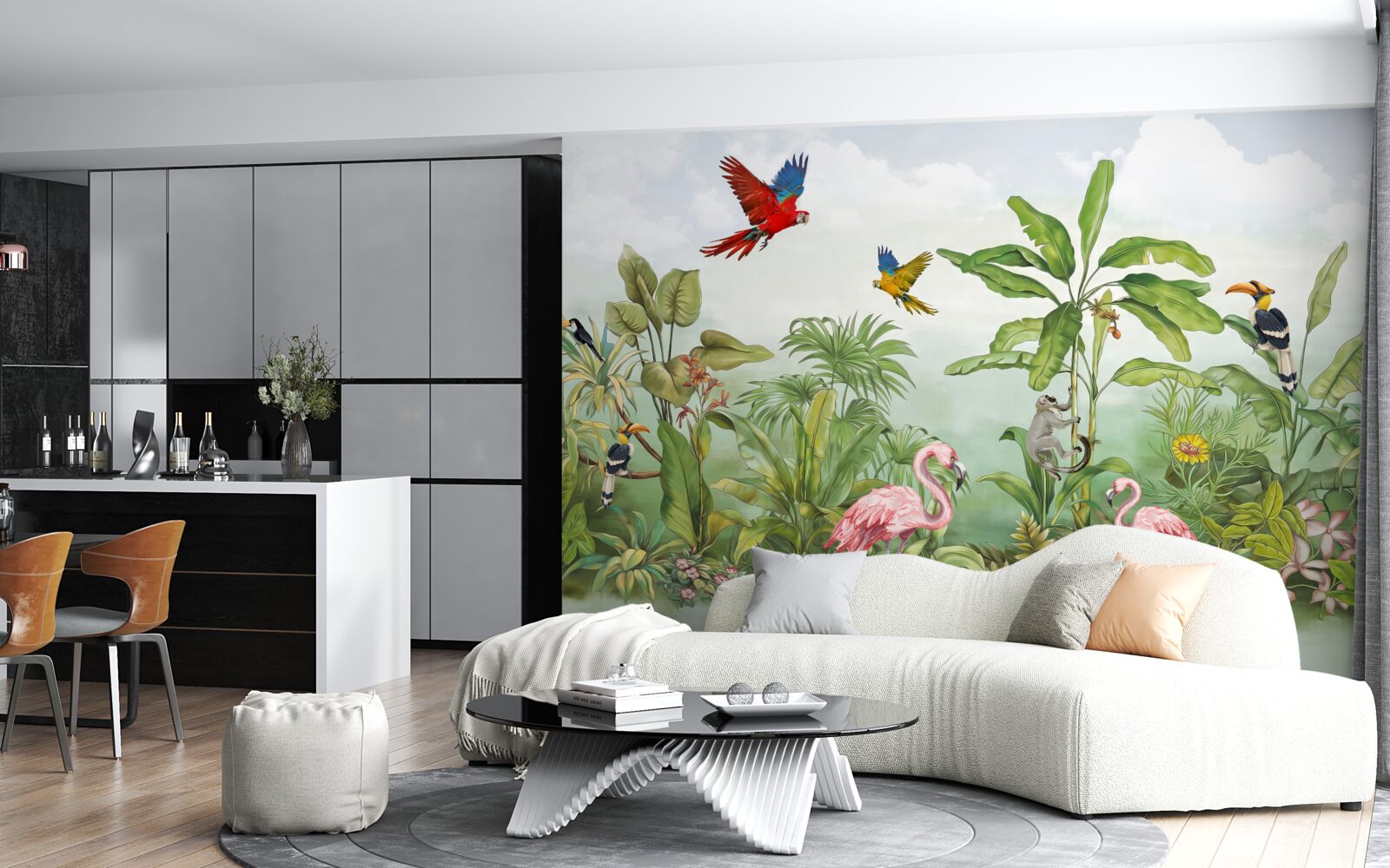 Fotobehang dieren in rokerige bossen