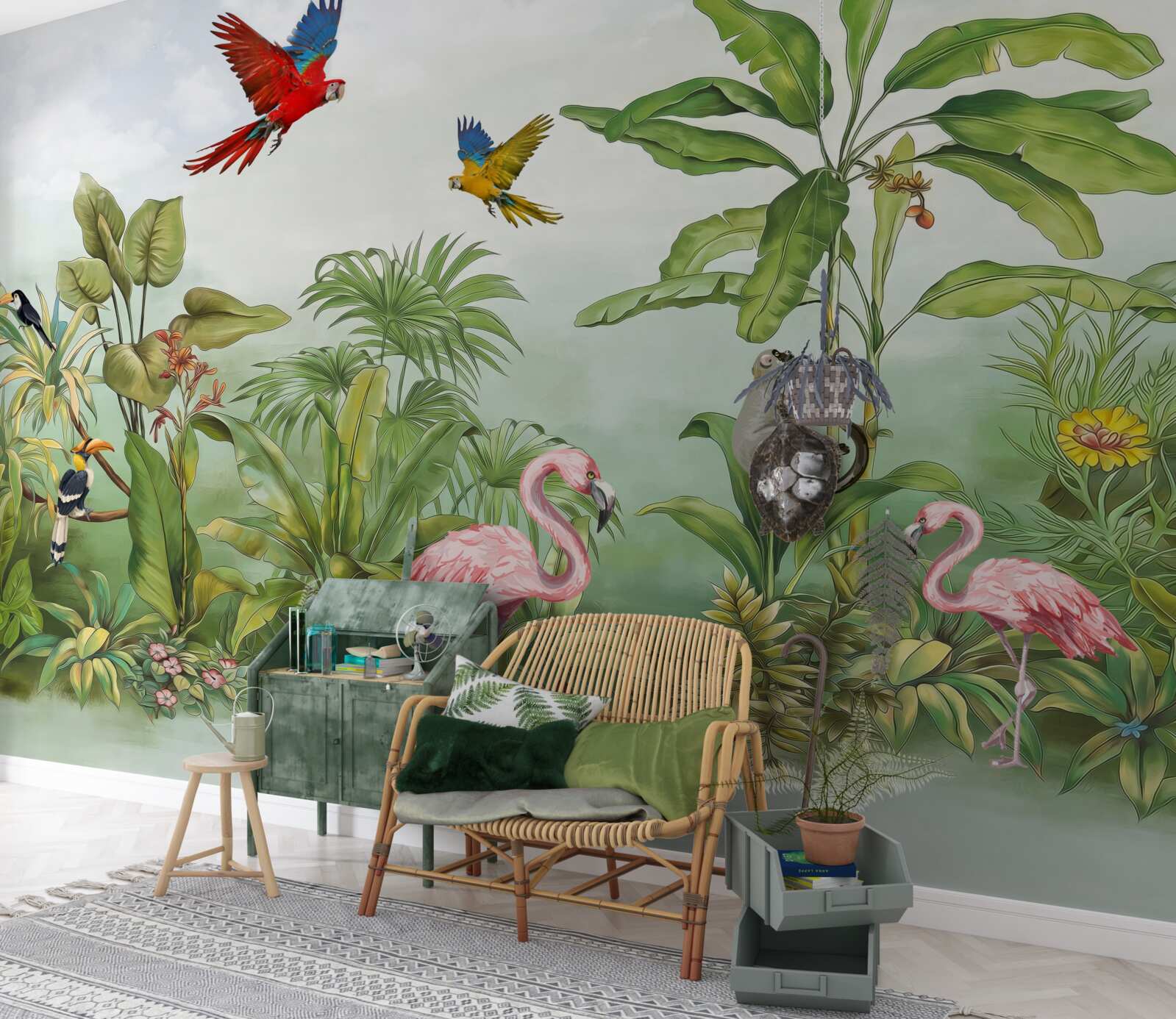 Fotobehang dieren in rokerige bossen