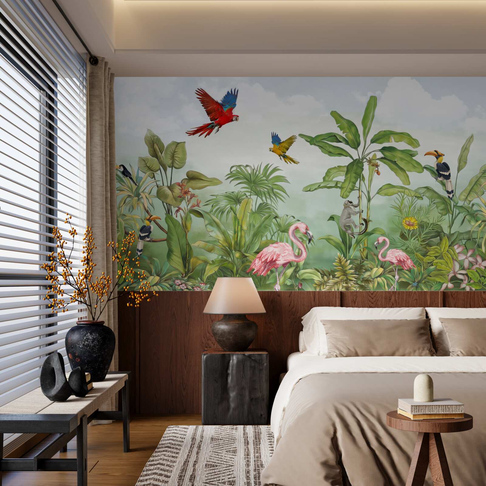 Fotobehang dieren in rokerige bossen