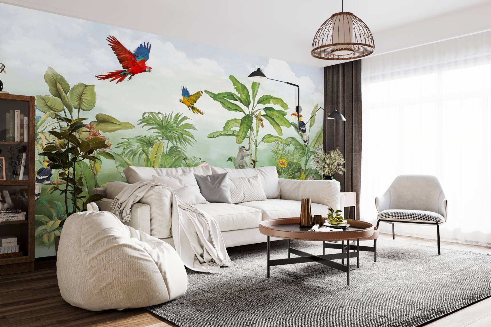 Fotobehang dieren in rokerige bossen