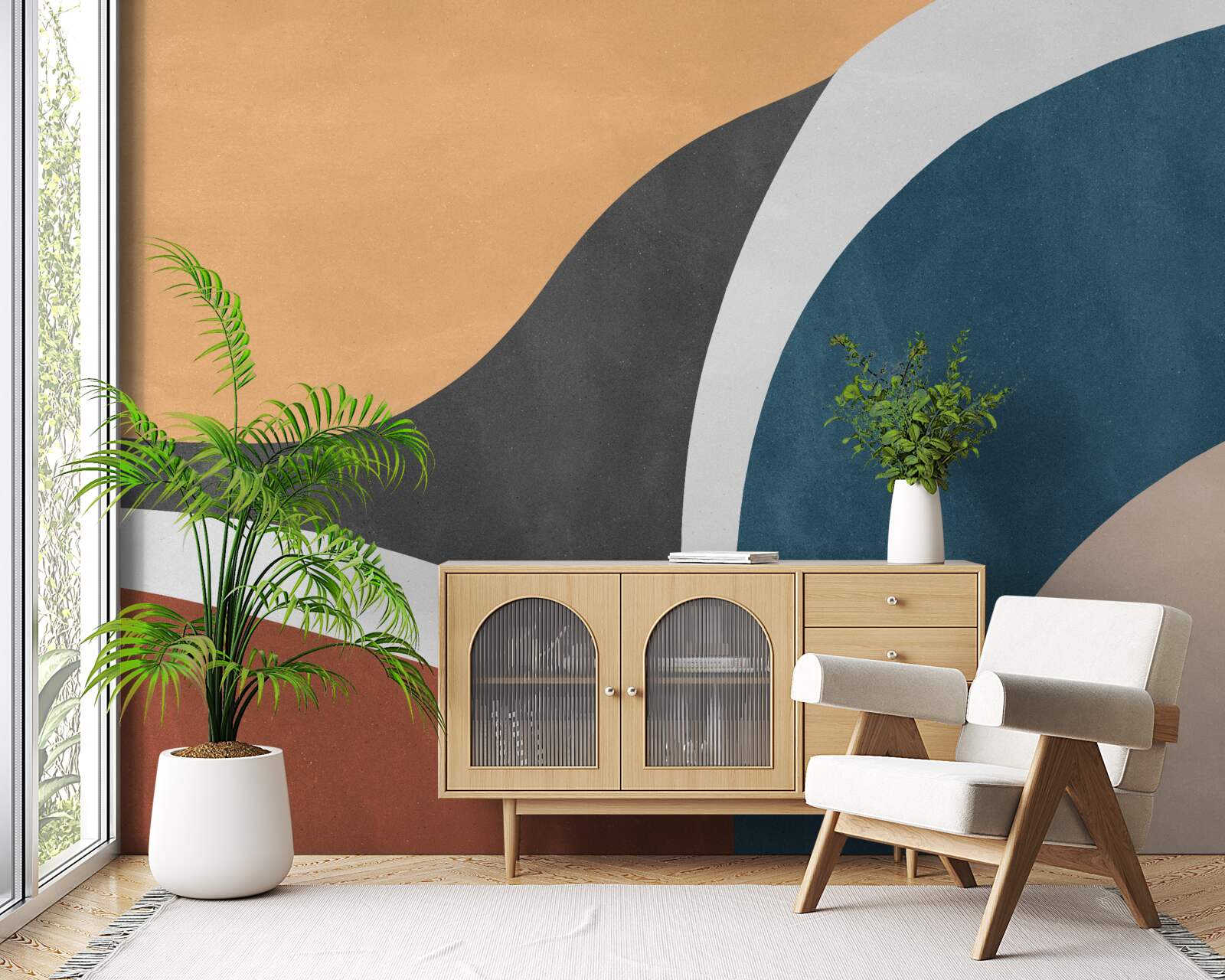 Fotobehang gladde abstracte decoraties