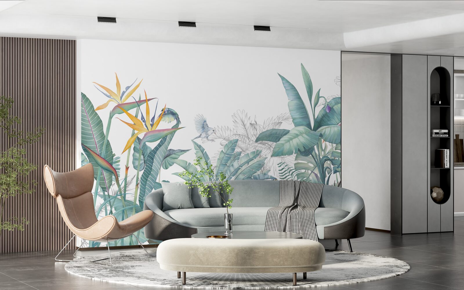 Fotobehang groene tropische planten