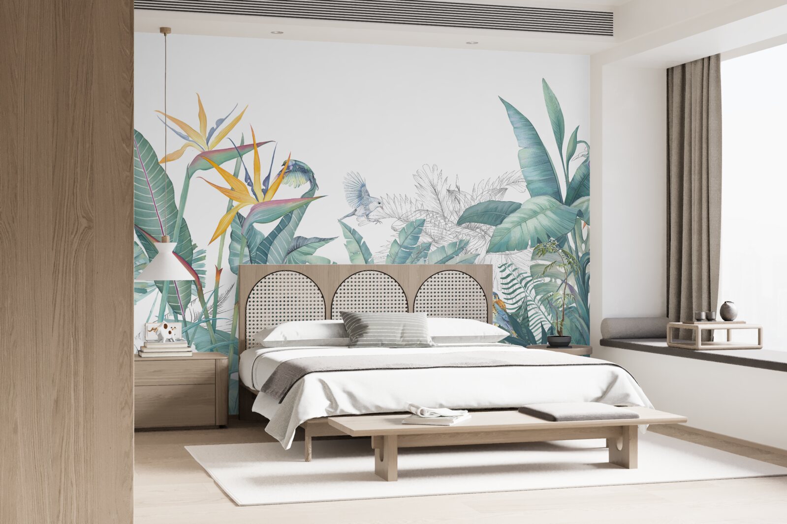 Fotobehang groene tropische planten