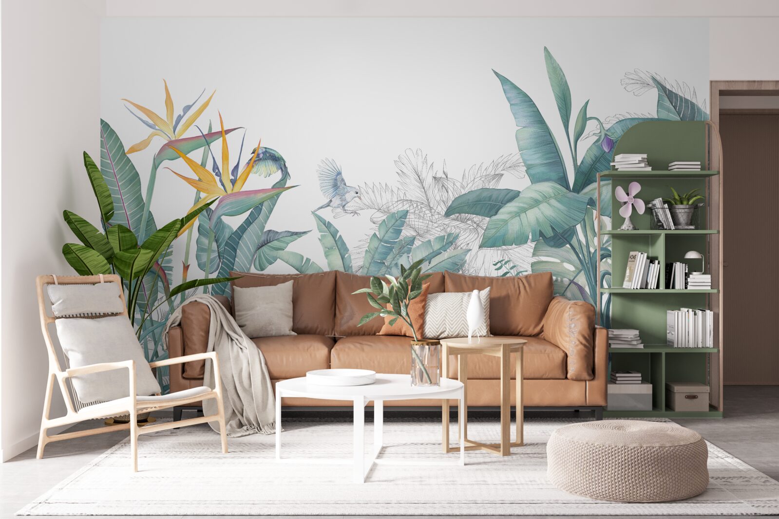 Fotobehang groene tropische planten