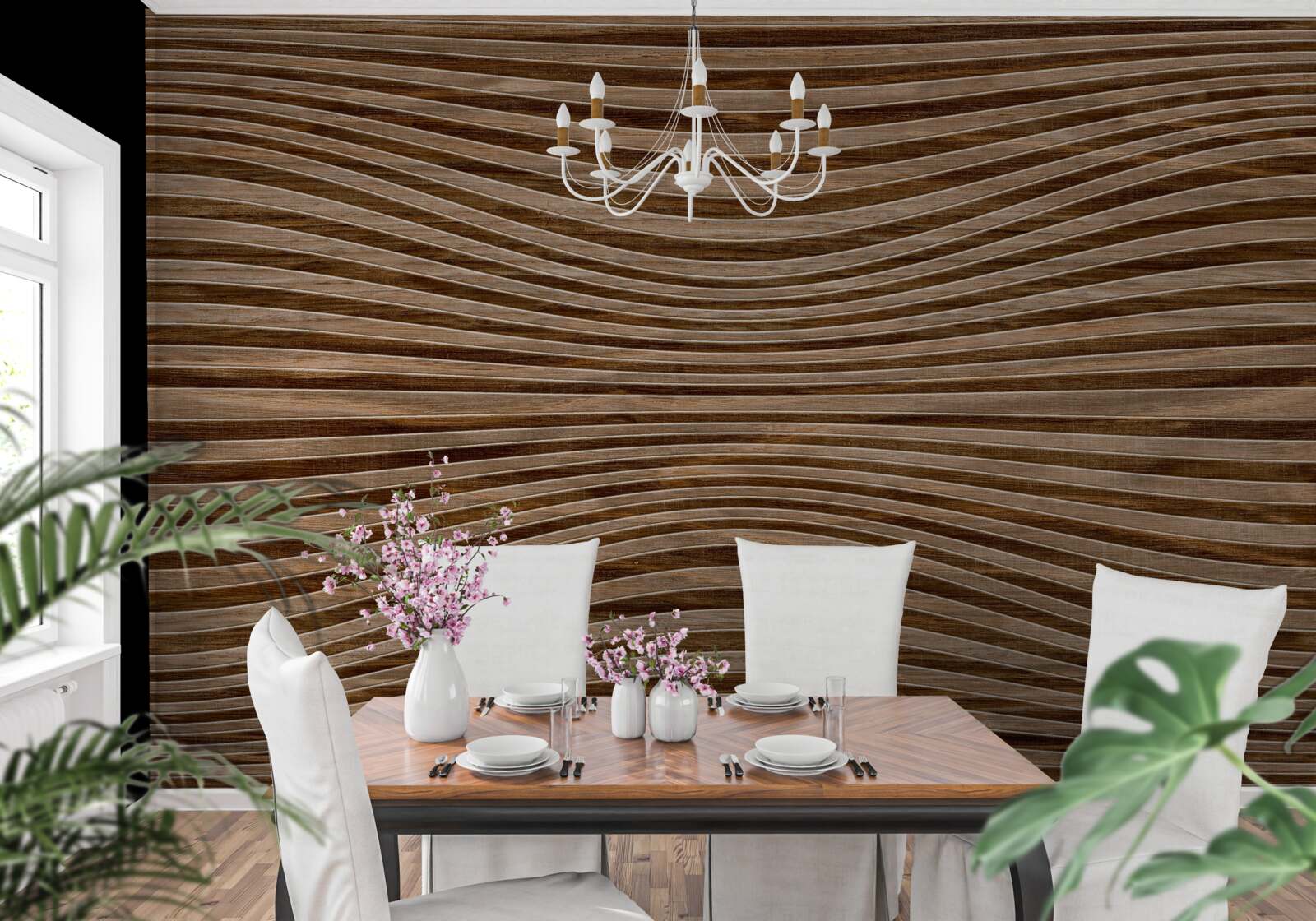 Fotobehang het oppervlak van het hout glad is