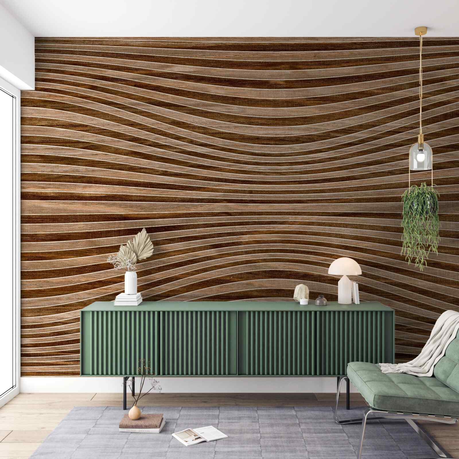 Fotobehang het oppervlak van het hout glad is