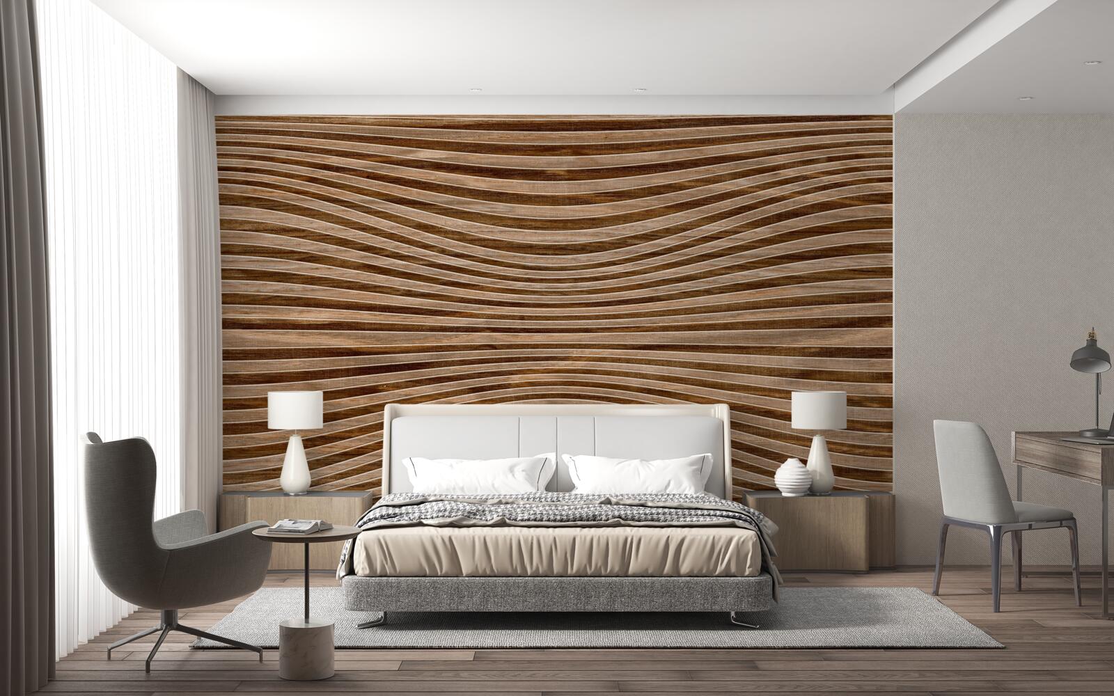 Fotobehang het oppervlak van het hout glad is