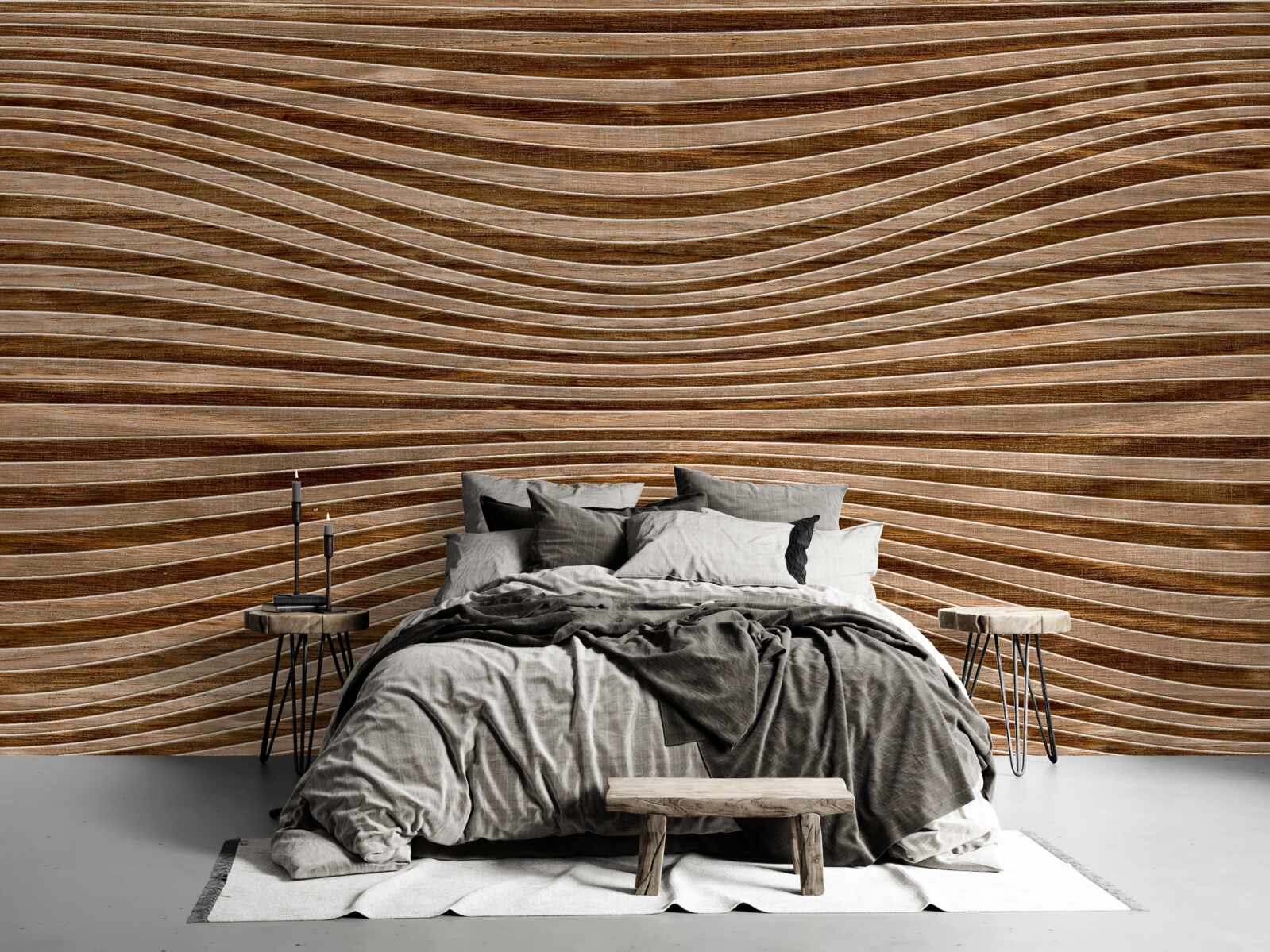 Fotobehang het oppervlak van het hout glad is