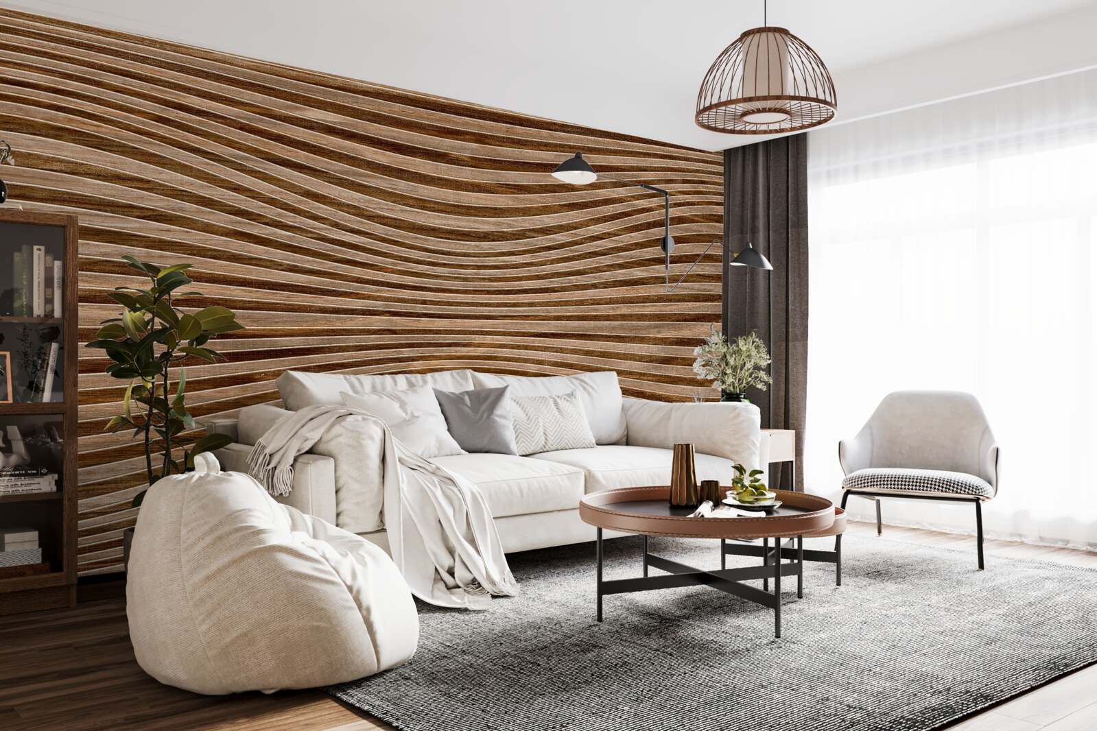 Fotobehang het oppervlak van het hout glad is