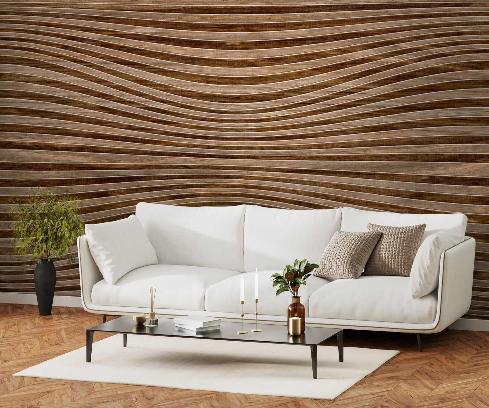 Fotobehang het oppervlak van het hout glad is